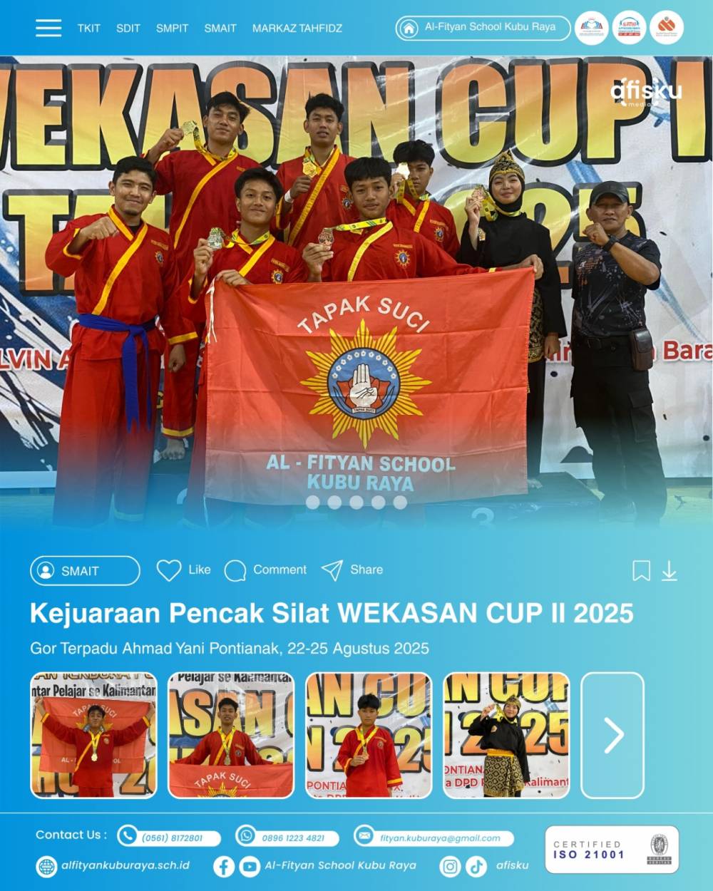 SMAIT AFISKU IKUTI KEJUARAAN PENCAK SILAT WEKASAN CUP II TAHUN 2025