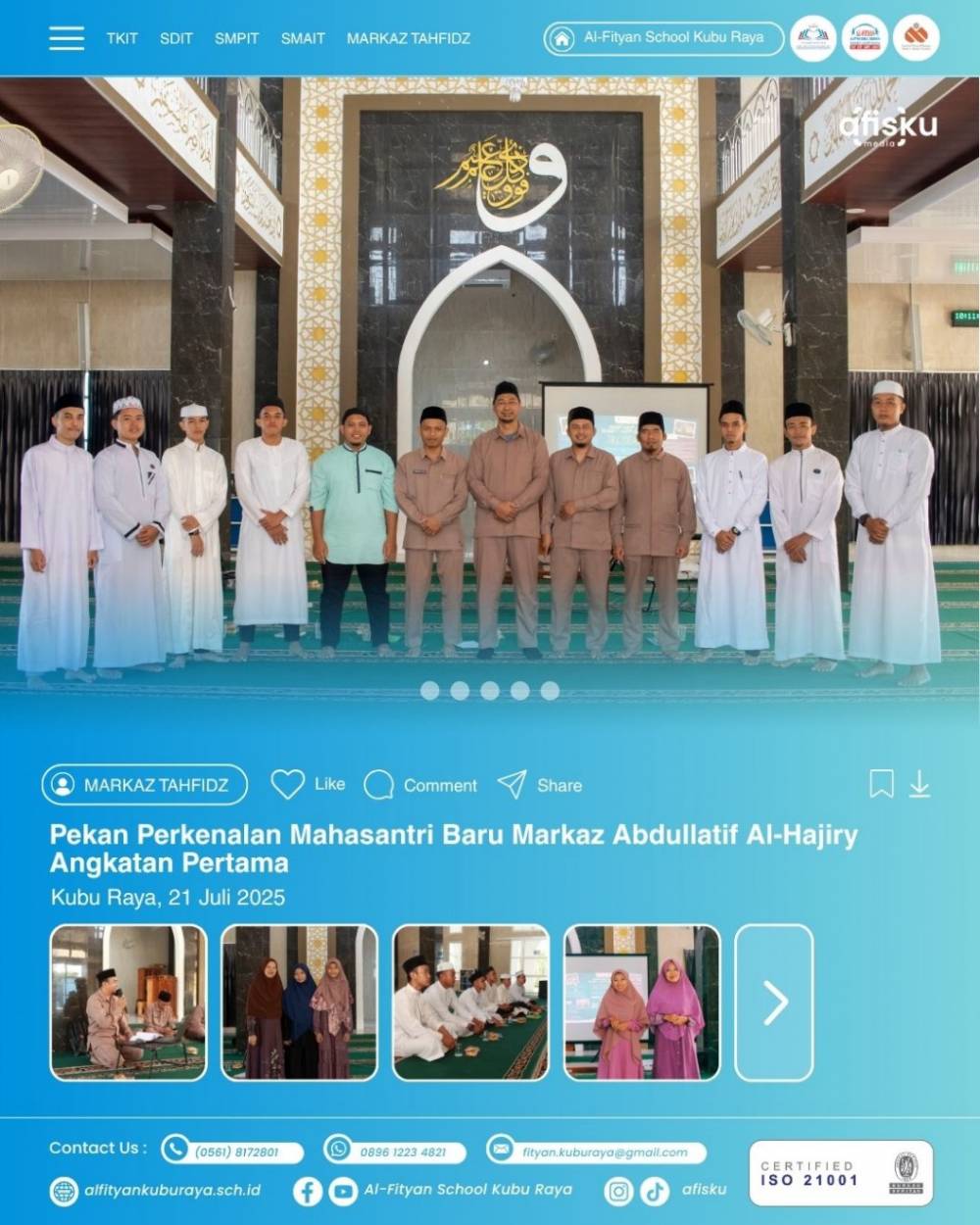 PERESMIAN PELAKSANAAN PROGRAM MARKAZ TAHFIDZ AL HAJIRY ANGKATAN PERTAMA