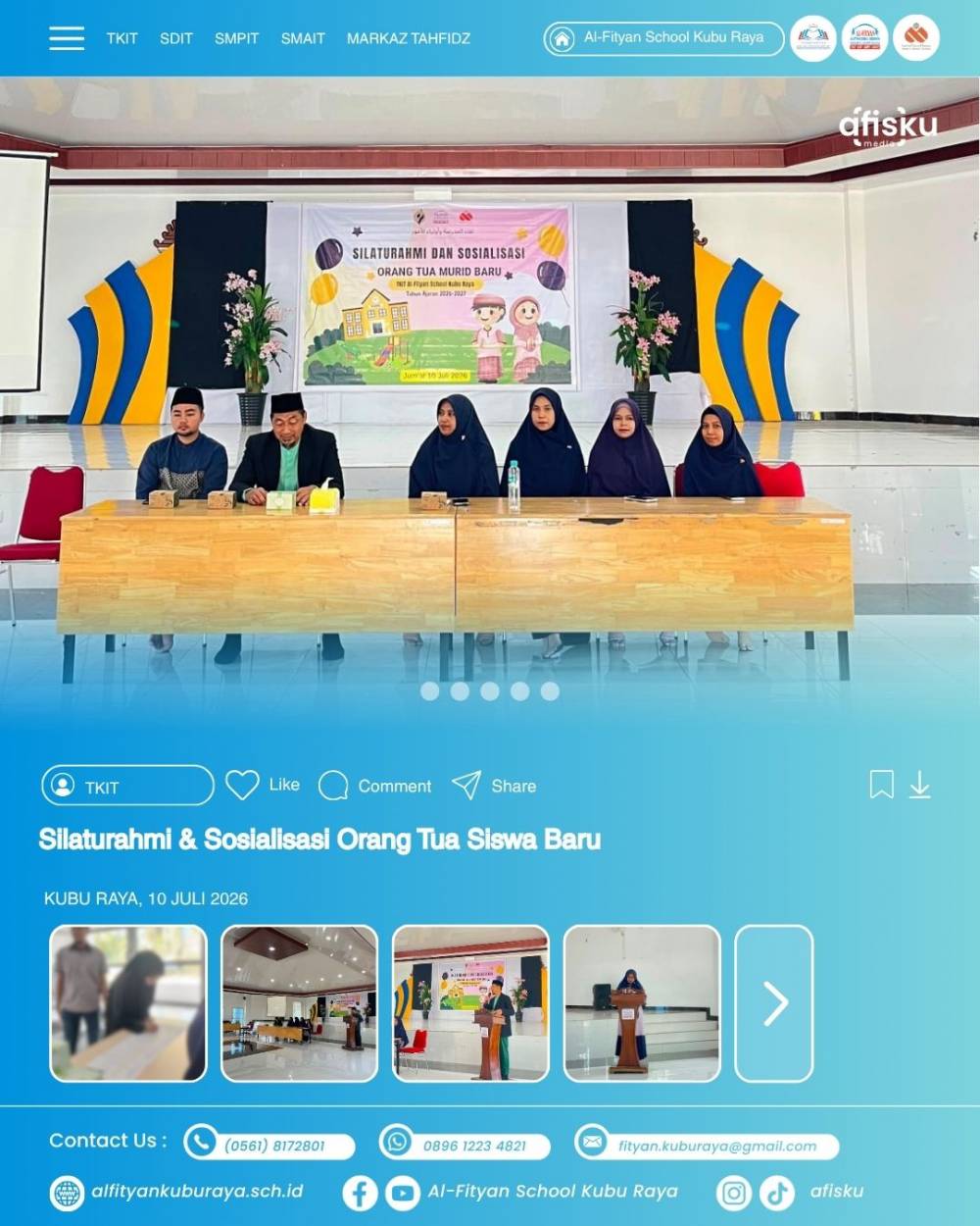SILATURAHMI DAN SOSIALISASI  ORANG TUA MURID BARU TKIT AL-FITYAN KUBU