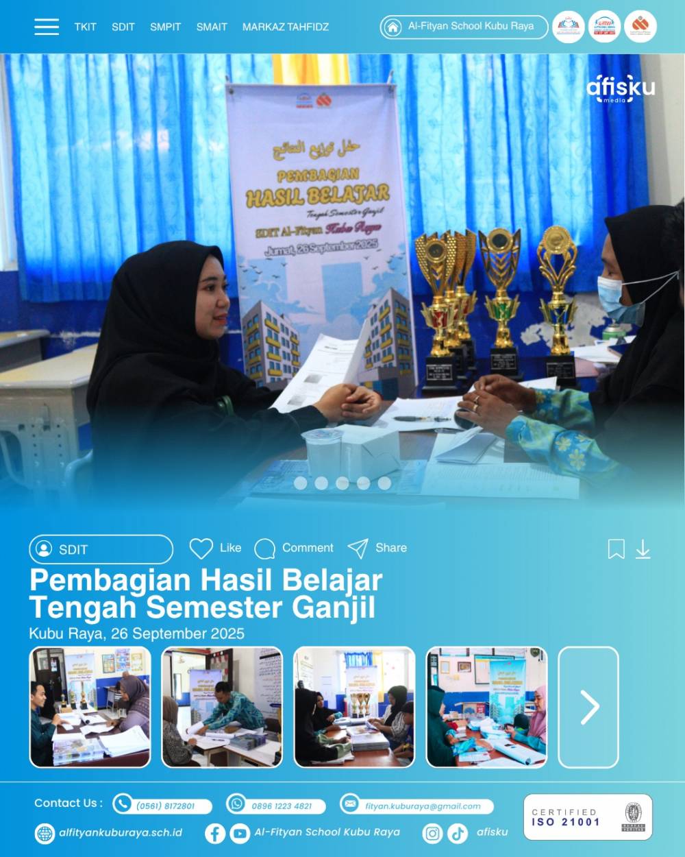 PEMBAGIAN HASIL BELAJAR TENGAH SEMESTER GANJIL SDIT AFISKU