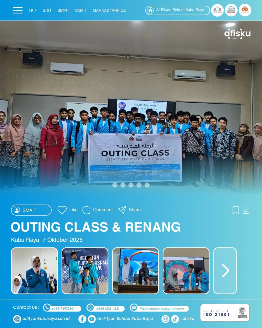 OUTING CLASS & RENANG SMAIT AL-FITYAN KUBU RAYA